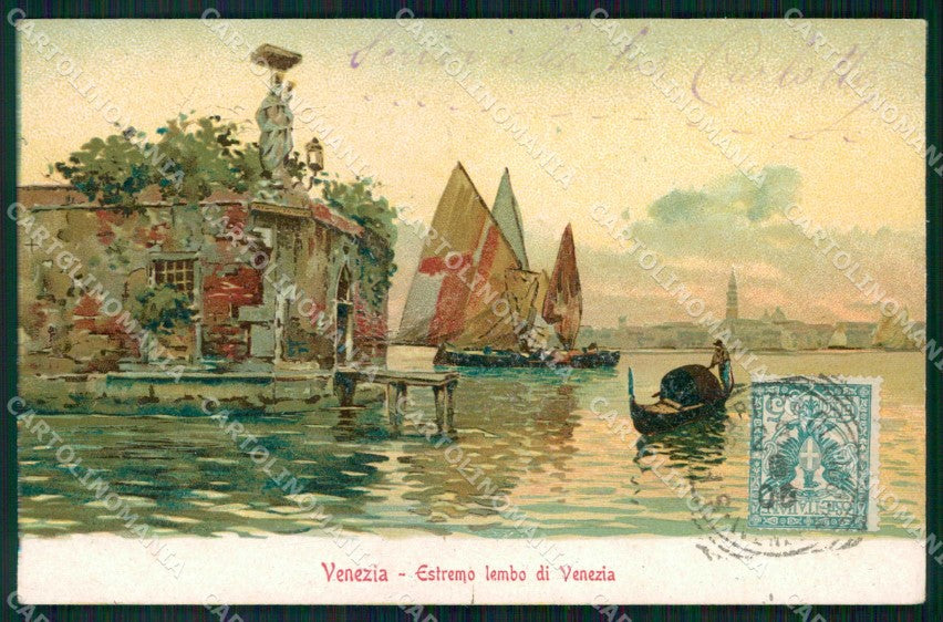 Venezia Città Estremo Lembo Barche Gobbato cartolina RT7907 – fronte
