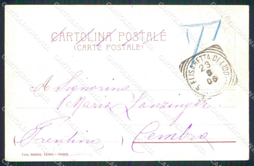 Venezia Città Estremo Lembo Barche Gobbato cartolina RT7907 – retro