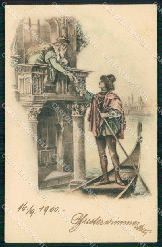 Venezia Città Gondoliere Serenata cartolina RT7920 – fronte