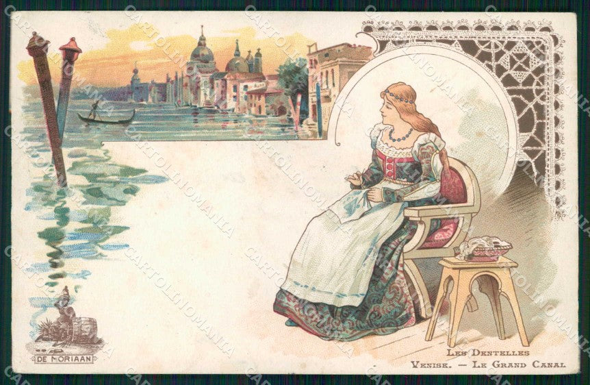 Venezia Città Canal Grande Gondola Pizzi cartolina RT7930 – fronte