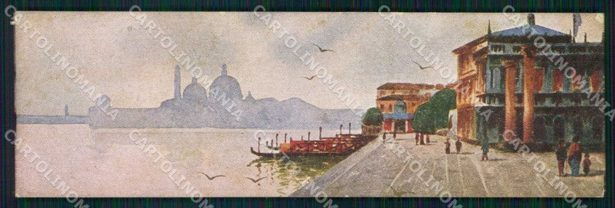 Venezia Città Molo Gondole Mini cartolina RT7938 – fronte