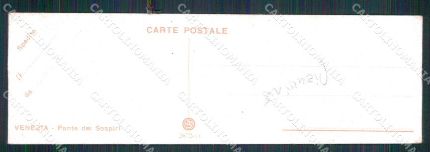 Venezia Città Ponte dei Sospiri PIEGHINE Mini cartolina RT7939 – retro