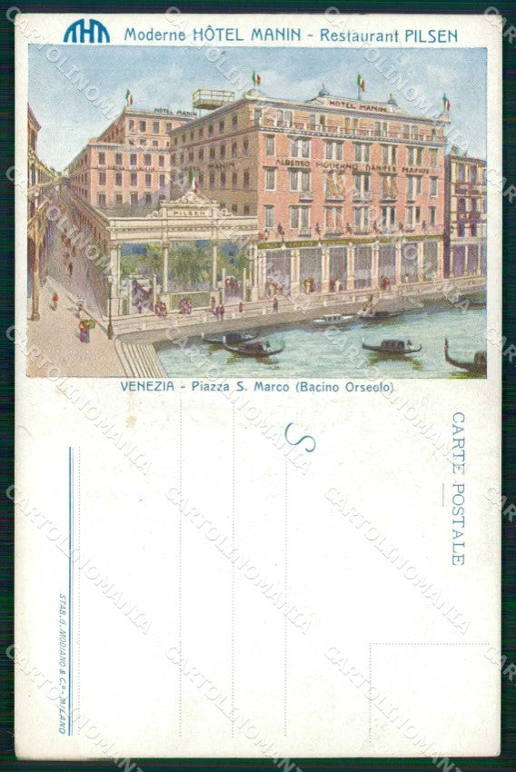 Venezia Città Piazza San Marco Ristorante Pilsen Hotel Manin cartolina RT7947 – fronte