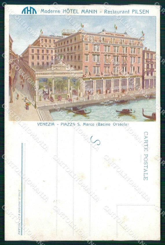 Venezia Città Piazza San Marco Ristorante Pilsen Hotel Manin cartolina RT7955 – fronte