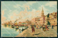 Venezia Città Riva degli Schiavoni Barche Illustratori cartolina RT7989 – fronte