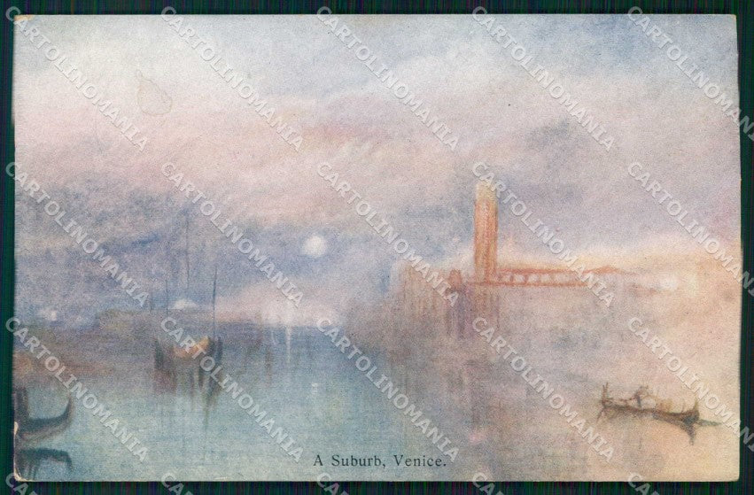 Venezia Città Subborgo Barche Illustratori cartolina RT7990 – fronte