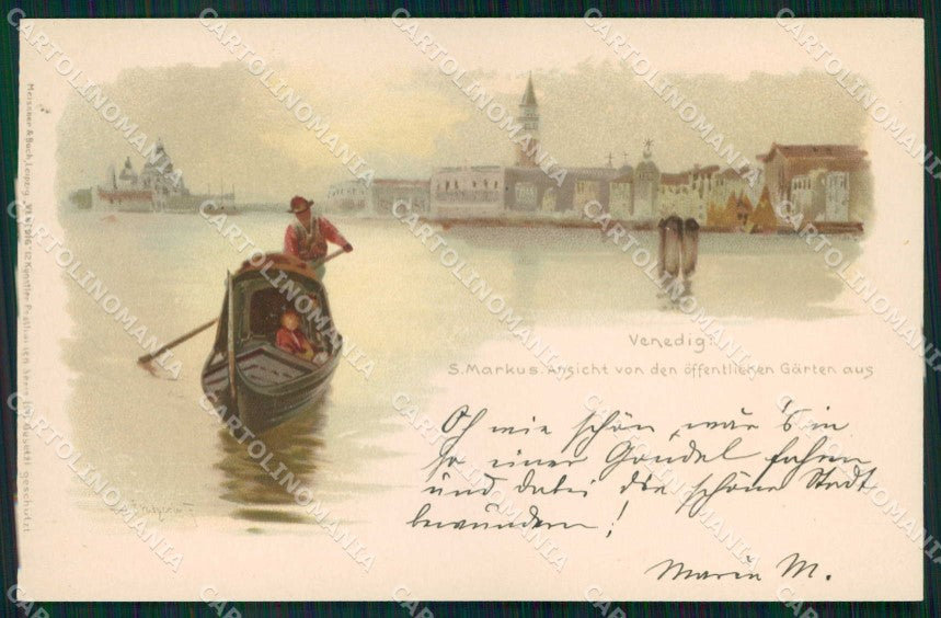 Venezia Città Bacino San Marco Barche Meissner & Buch 1011 cartolina RT8003 – fronte