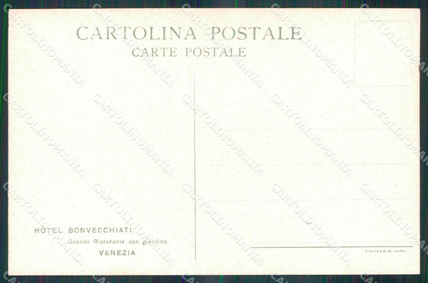 Venezia Città Hotel Bonvecchiati Gondole cartolina RT8004 – retro