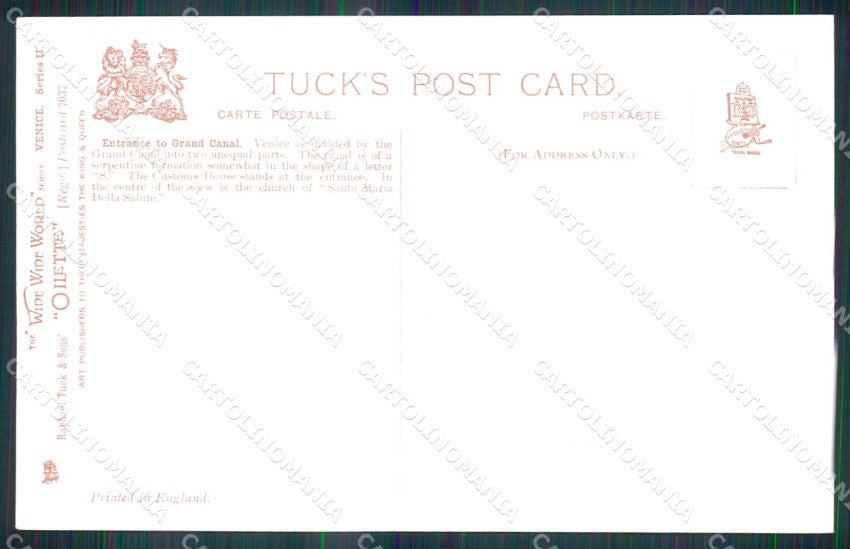Venezia Città Bacino San Marco Molo Barche Oilette 7037 cartolina RT8010 – retro