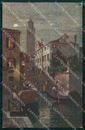 Venezia Città Rio della Fenice Chiaro di Luna Illustratori cartolina RT8016 – fronte
