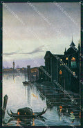 Venezia Città Canale con Gondole Tramonto Oilette 6681 cartolina RT8019 – fronte