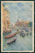 Venezia Città Canal Grande in Festa Regata Illustratori cartolina RT8024 – fronte