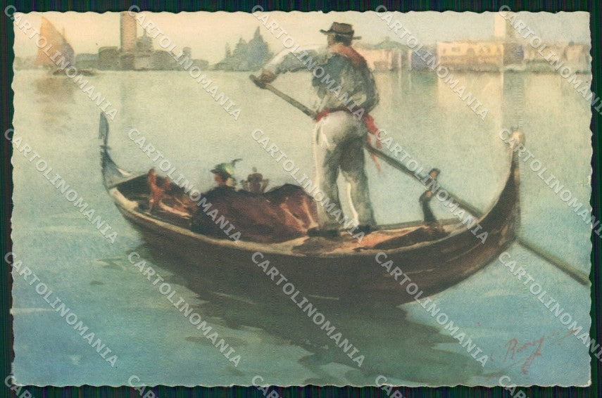 Venezia Città Veduta Generale Gondola Illustratori cartolina RT8025 – fronte