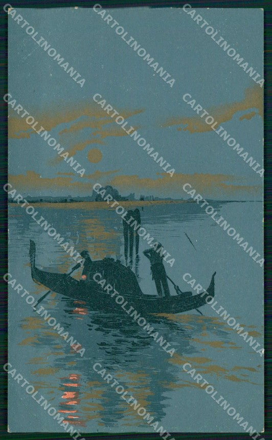Venezia Città Canale Gondola Notturno cartolina RT8031 – fronte