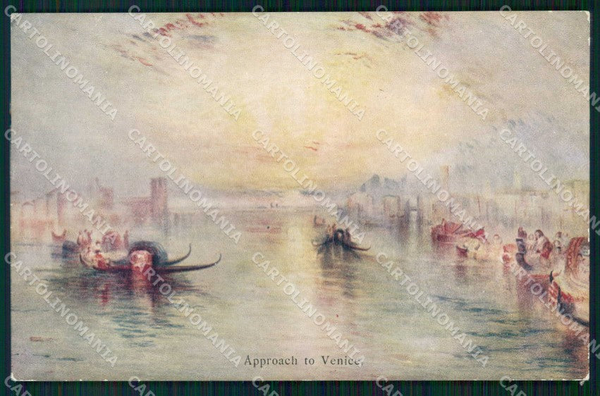 Venezia Città Approccio a Venezia Barche Illustratori cartolina RT8050 – fronte