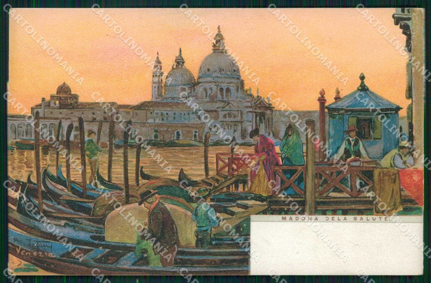 Venezia Città Madonna della Salute Gondole PIEGA Tafuri cartolina RT8053 – fronte