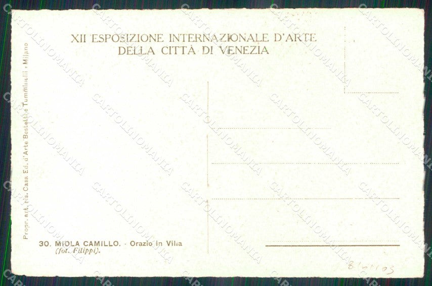 Venezia Città XII Esposizione Internazionale Arte Orazio Villa cartolina RT8080 – retro