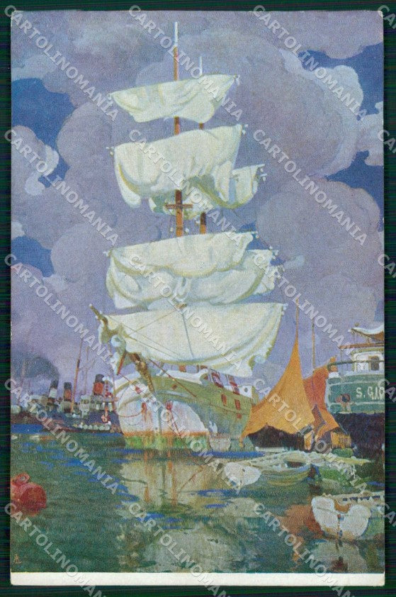 Venezia XI Esposizione Internazionale d'Arte Vele ad Asciugare cartolina RT8107 – fronte