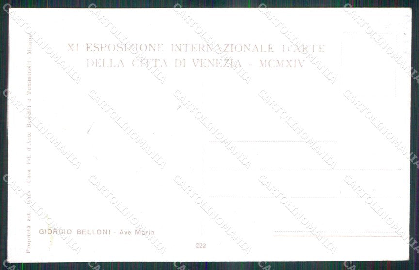 Venezia Città XI Esposizione Internazionale d'Arte Ave Maria cartolina RT8108 – retro