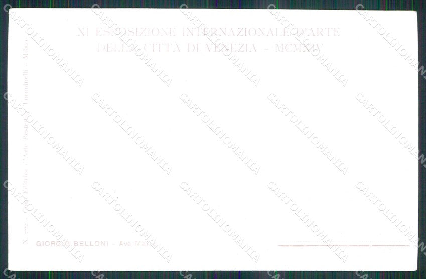 Venezia Città XI Esposizione Internazionale d'Arte Ave Maria cartolina RT8120 – retro