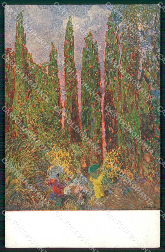 Venezia XII Esposizione Internaz d'Arte Cipressi di Volterra cartolina RT8124 – fronte