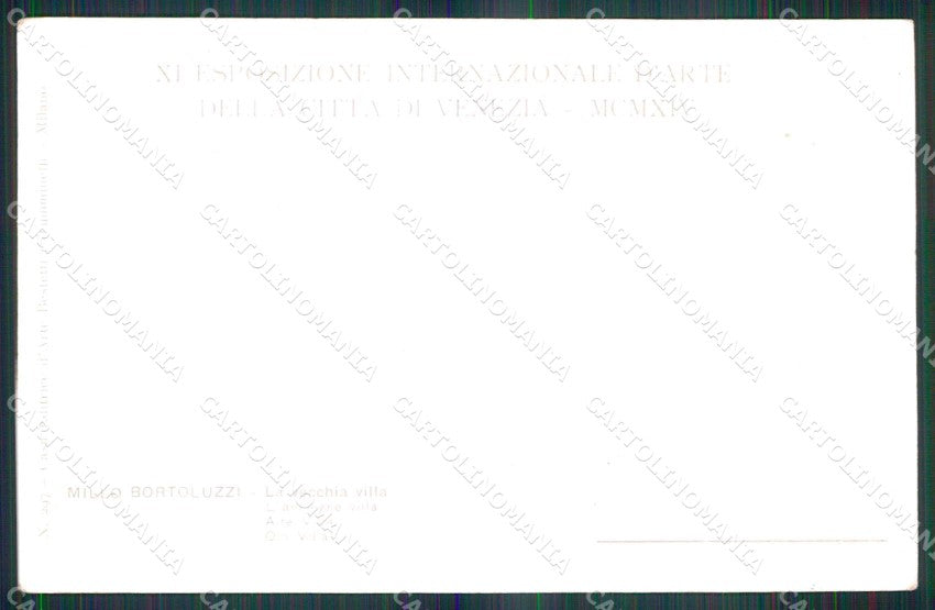 Venezia XI Esposizione Internazionale d'Arte Vecchia Villa cartolina RT8127 – retro