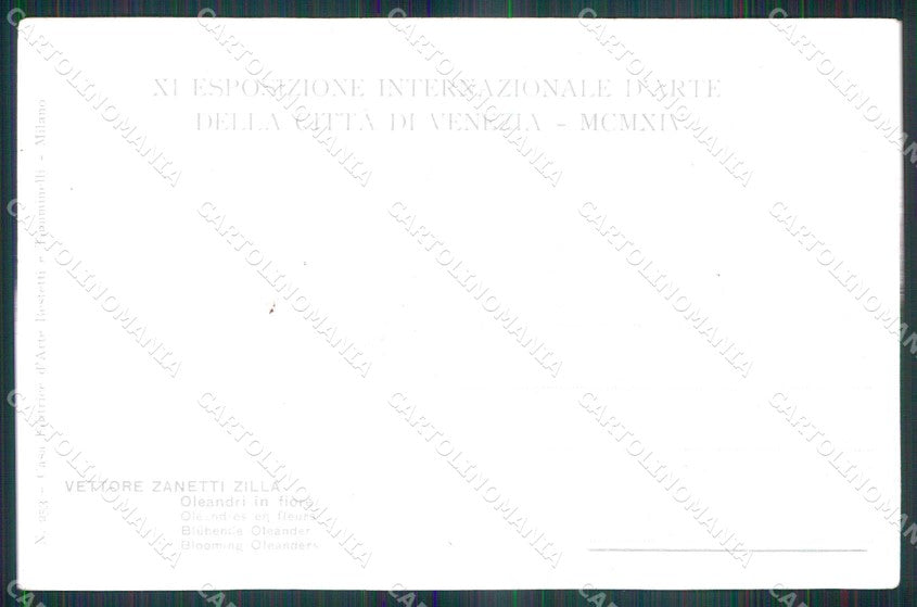 Venezia XI Esposizione Internazionale d'Arte Oleandri in Fiore cartolina RT8133 – retro