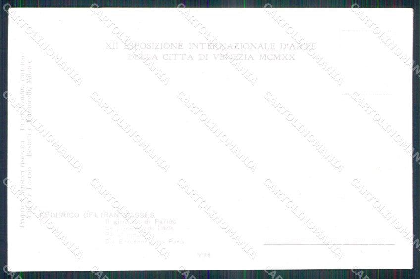 Venezia XII Esposizione Internaz d'Arte Giudizio di Paride cartolina RT8134 – retro