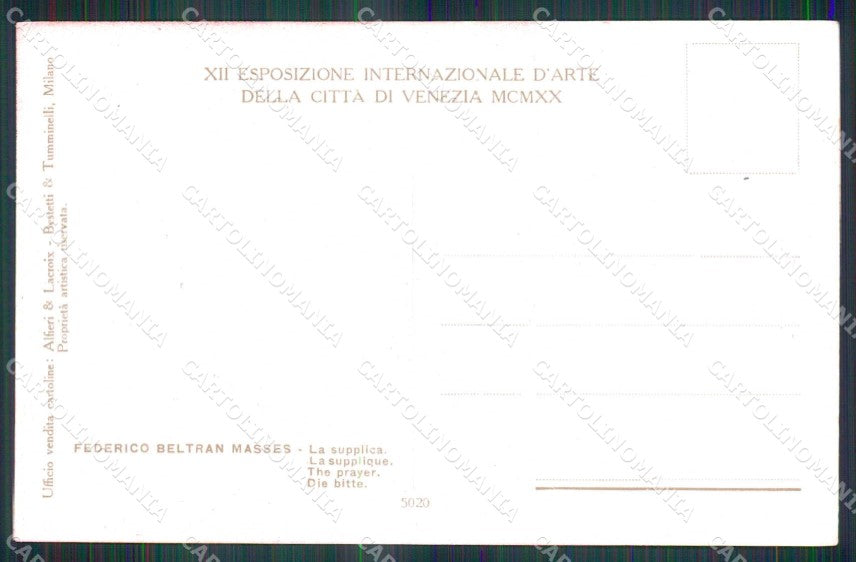 Venezia Città XII Esposizione Internazionale d'Arte La Supplica cartolina RT8135 – retro