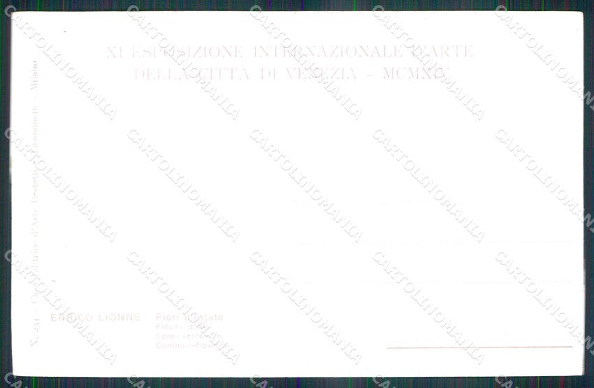 Venezia XI Esposizione Internazionale d'Arte Fiori d'Estate cartolina RT8138 – retro