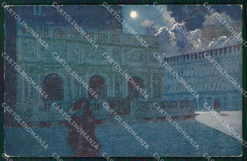 Venezia Città Loggetta Chiaro di Luna Guerzoni cartolina RT8140 – fronte