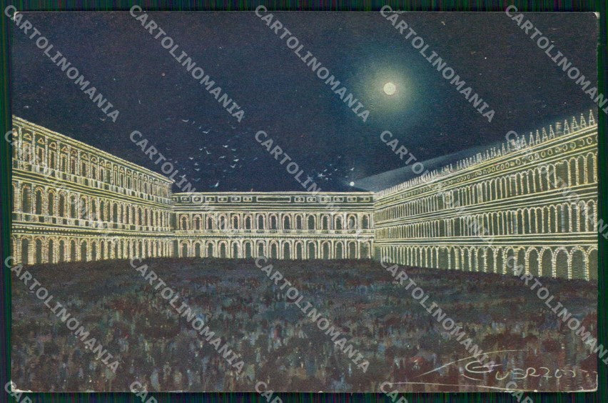 Venezia Città Piazza San Marco Illuminata Guerzoni cartolina RT8141 – fronte
