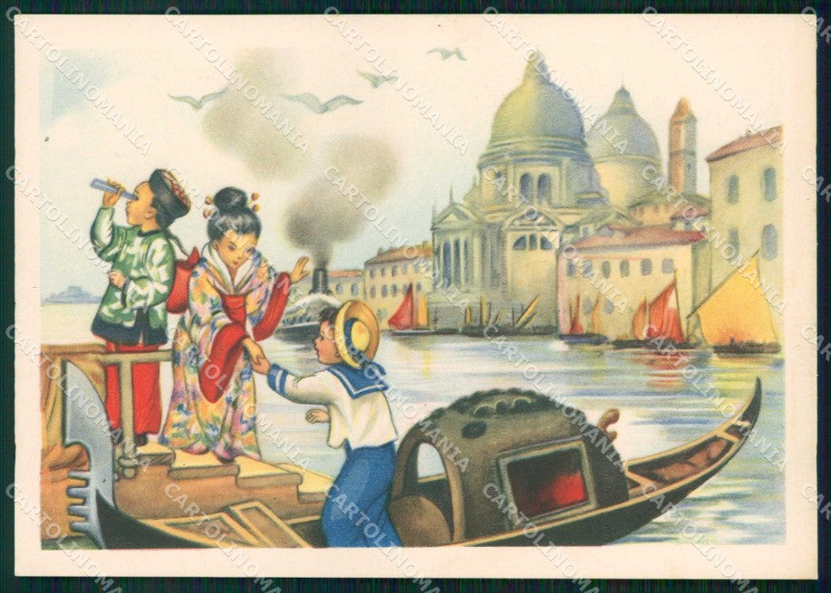 Venezia Città Cinese Giapponese in Gondola FG cartolina RT8148 – fronte