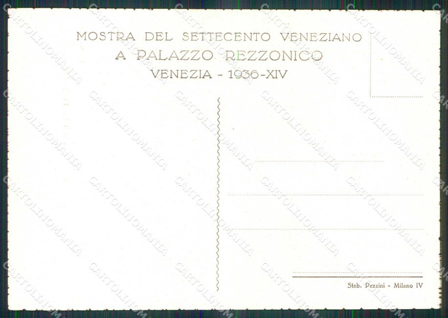 Venezia Città Mostra Palazzo Rezzonico Moglie Pittore FG cartolina RT8154 – retro