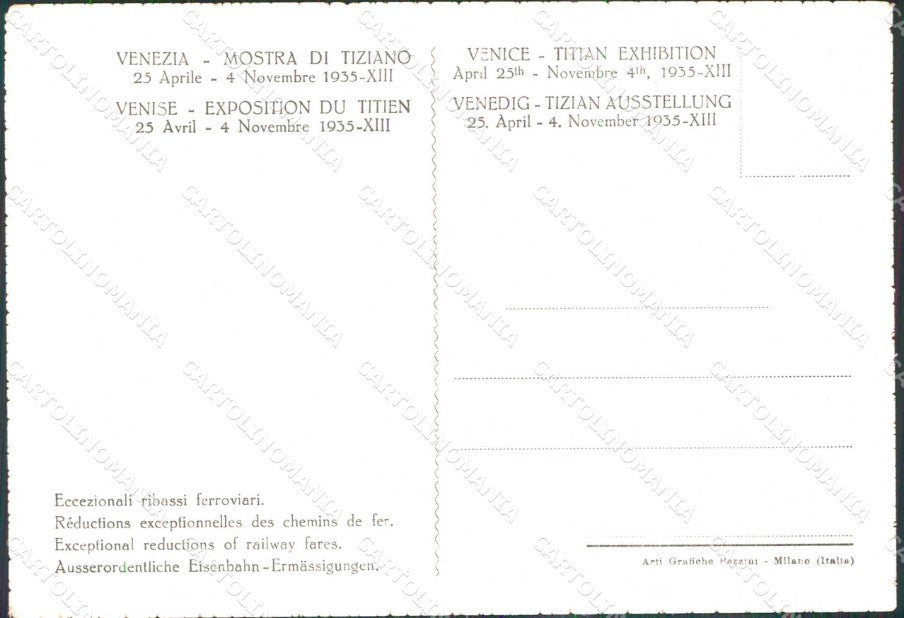 Venezia Città Mostra di Tiziano Doge Gritti FG cartolina RT8160 – retro