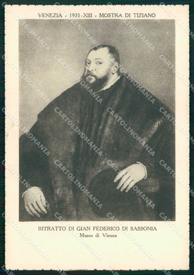 Venezia Città Mostra di Tiziano Ritratto Federico Sassonia FG cartolina RT8161 – fronte