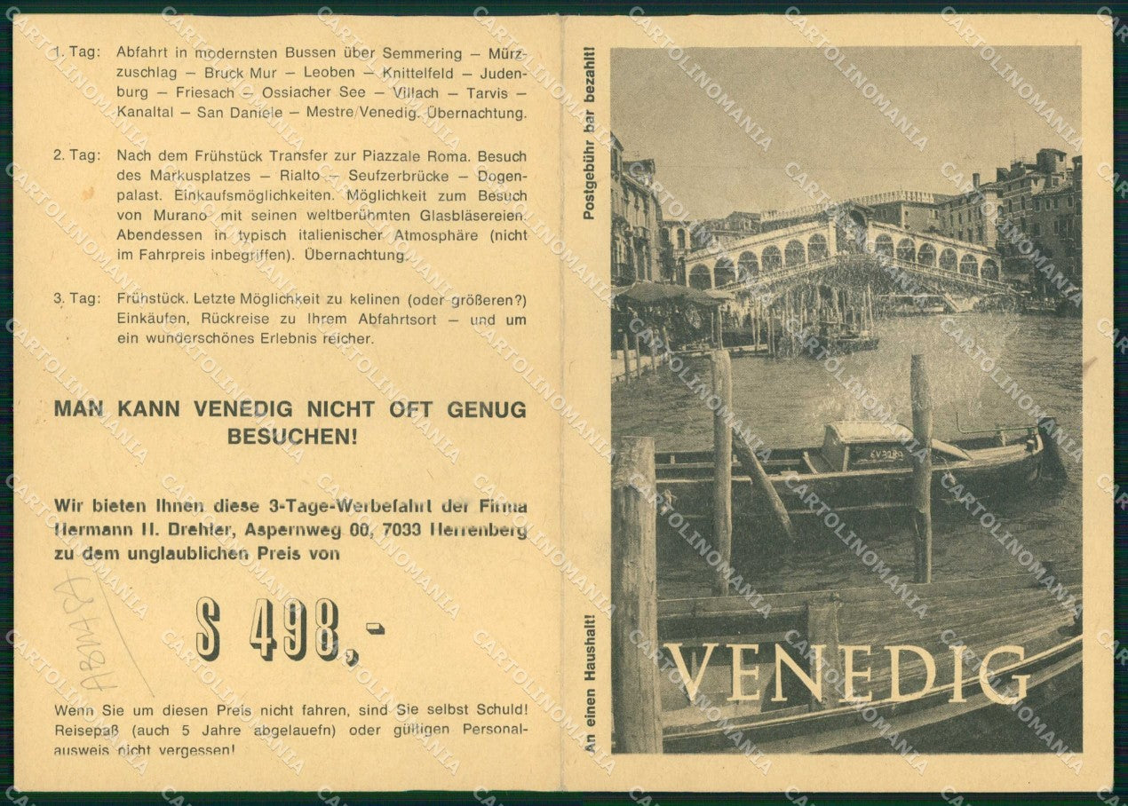 Venezia Città Ponte di Rialto Barche ABRASA FG cartolina RT8163 – fronte
