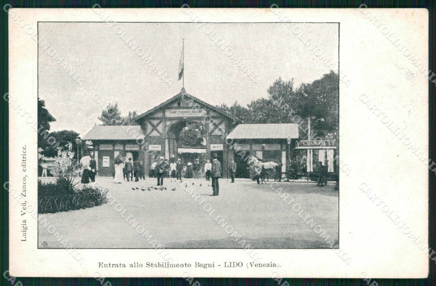 Venezia Città Lido di Entrata Stabilimento Bagni cartolina RT8181 – fronte