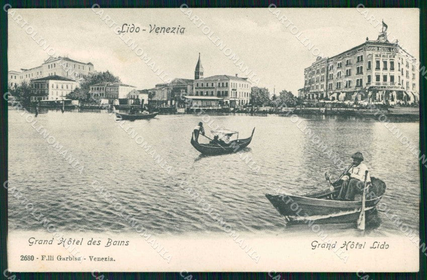 Venezia Città Lido di Grand Hotel Lido Garbisa 2680 cartolina RT8194 – fronte