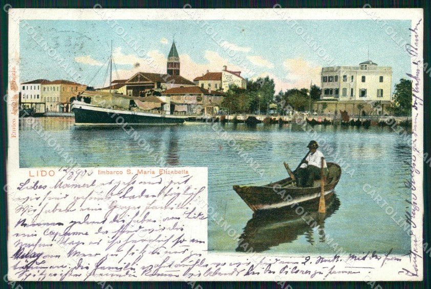 Venezia Città Lido di Imbarco Santa Maria Elisabetta cartolina RT8198 – fronte
