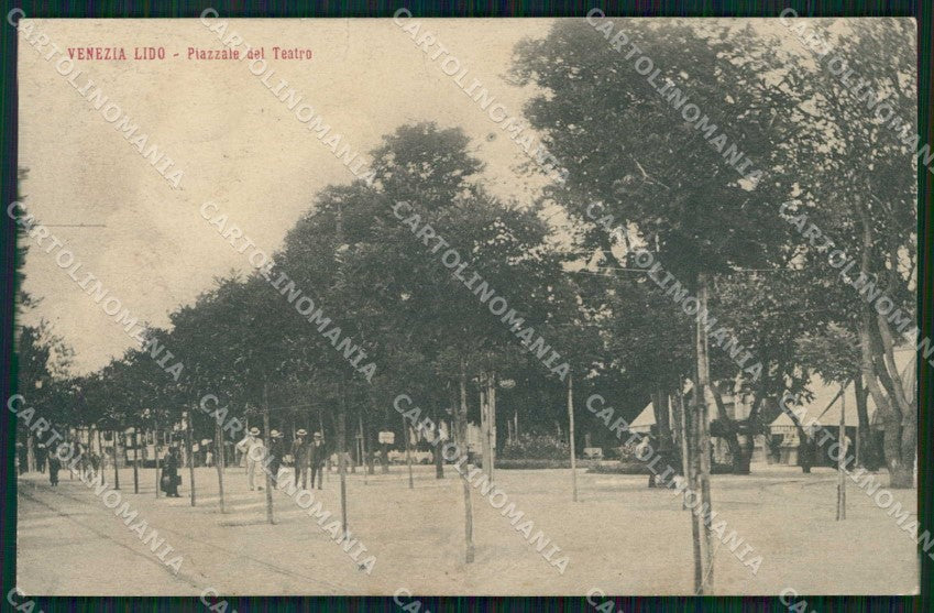 Venezia Città Lido di Piazzale del Teatro Tram cartolina RT8206 – fronte