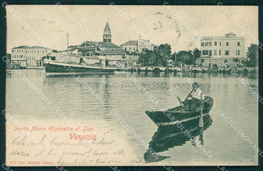 Venezia Città Lido di Santa Maria Elisabetta Barche Gobbato 775 cartolina RT8212 – fronte