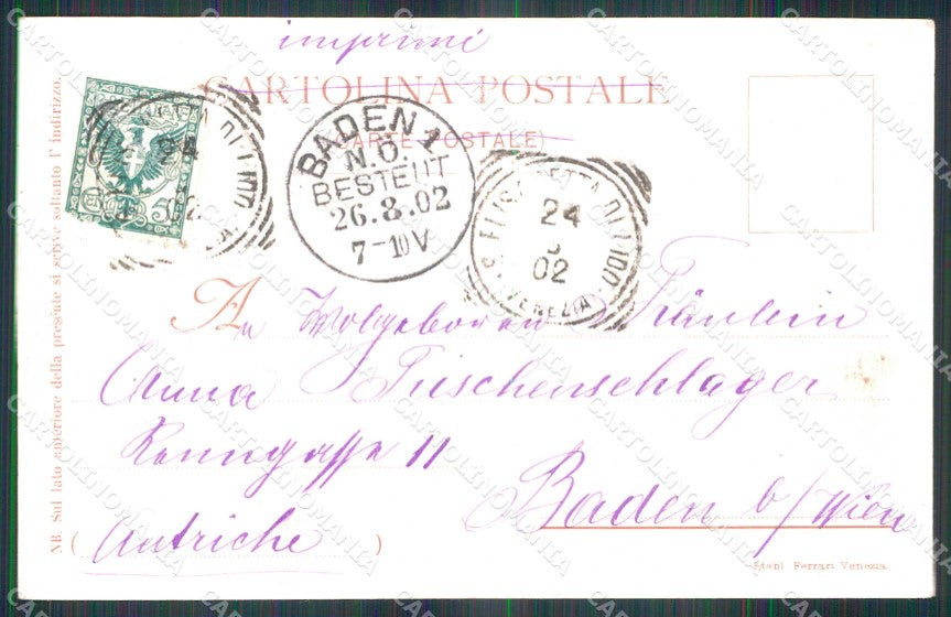 Venezia Città Lido di Villino Secondo cartolina RT8215 – retro