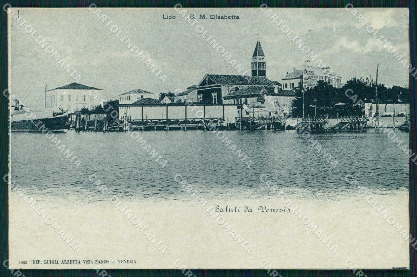 Venezia Città Lido di Saluti da Santa Maria Elisabetta cartolina RT8216 – fronte