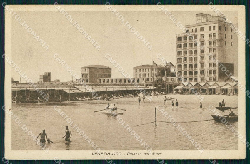 Venezia Città Lido di Palazzo del Mare Barche cartolina RT8220 – fronte
