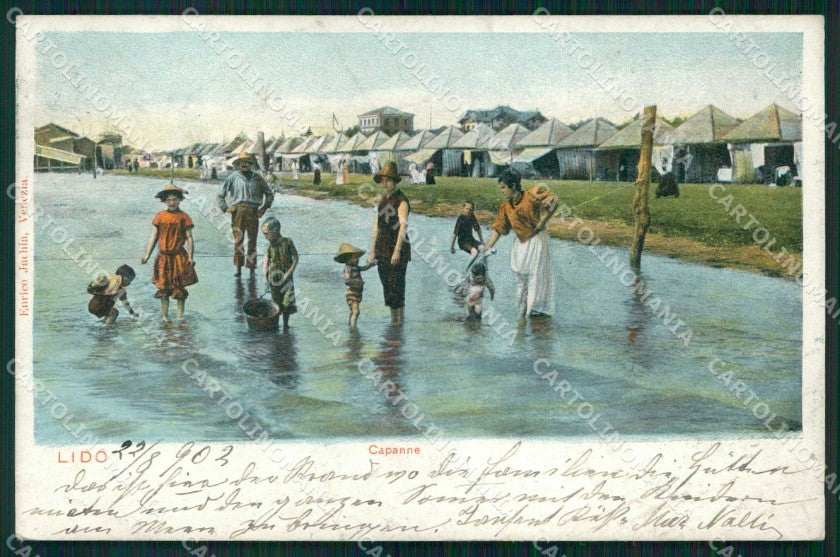 Venezia Città Lido di Capanne Bagnanti cartolina RT8224 – fronte