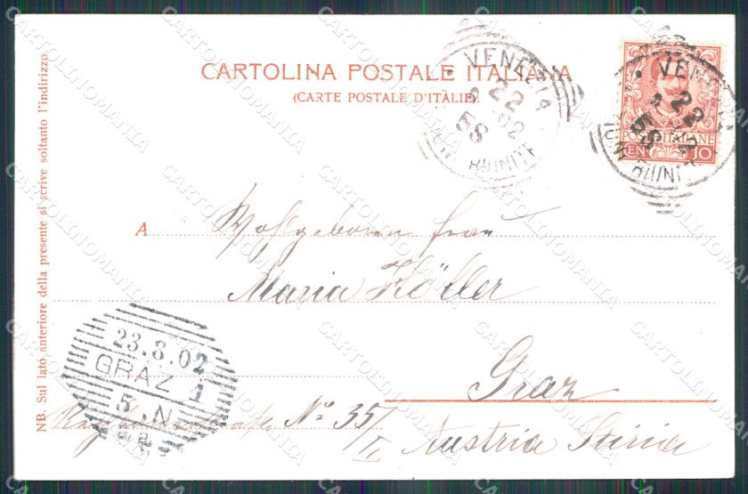 Venezia Città Lido di Capanne Bagnanti cartolina RT8224 – retro