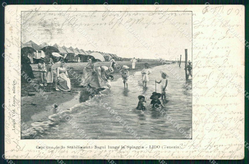 Venezia Città Lido di Capanne Bagnanti STRAPPINO cartolina RT8226 – fronte