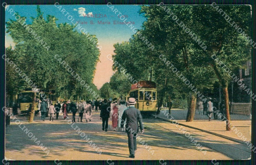 Venezia Città Lido di Viale Santa Maria Elisabetta Tram cartolina RT8231 – fronte