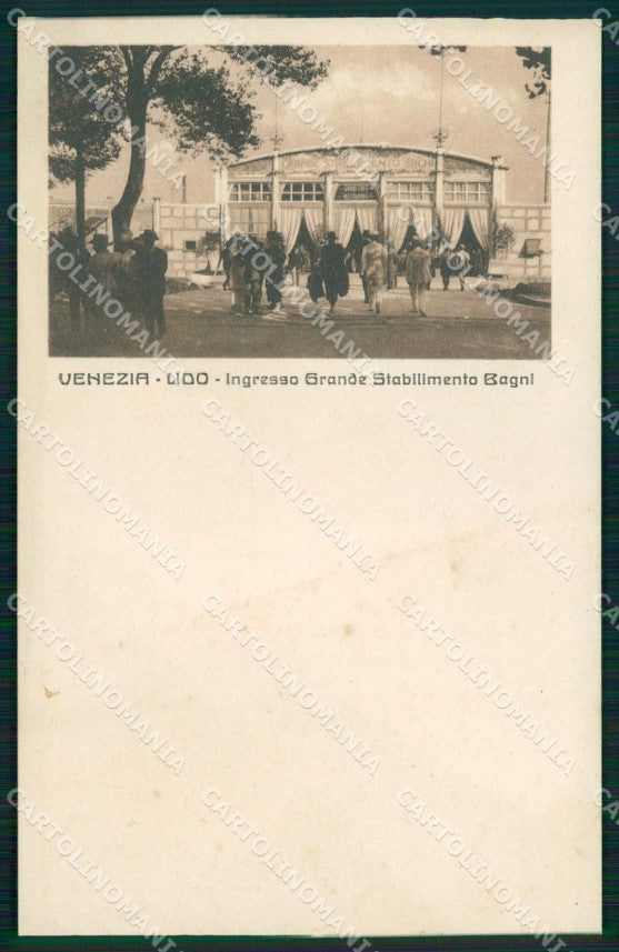 Venezia Città Lido di Ingresso Stabilimento Bagni cartolina RT8238 – fronte